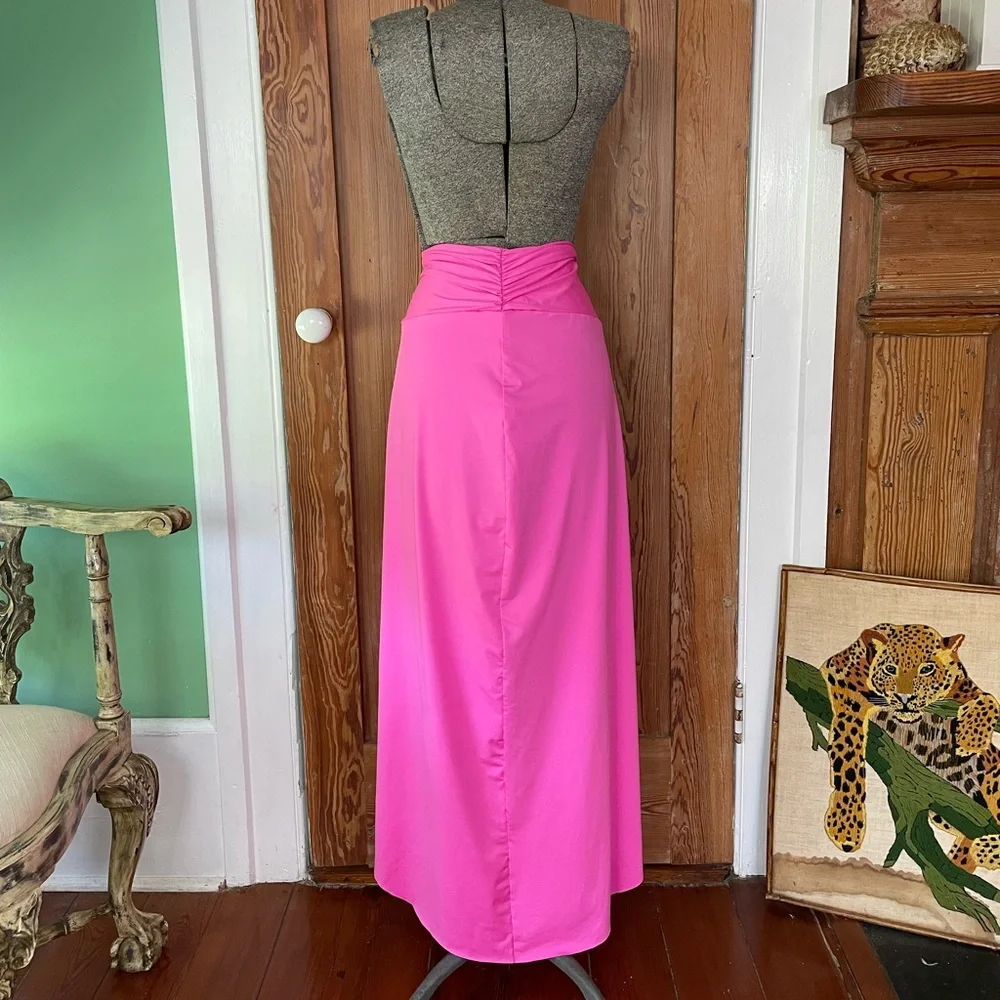 SKIMS Swim Sarong Maxi Skirt Bright Taffy Pink Cover-Up Size 2X💛🎀